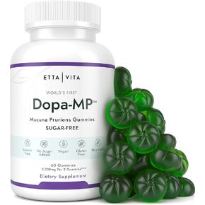 World's First Sugar-Free Mucuna Pruriens Gummies (2000mg/serving), Potent Mucuna Pruriens Extract Supplement for Calm and Motivation Support, Vegan, Non-GMO, Gluten-Free 60ct