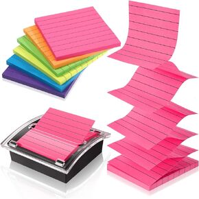 Demissle 8 Pack Sticky Note Dispenser Pop Note Dispenser Set 3x3 Clear Top Black Base Sticky Notes Holder Container(Fresh Style)