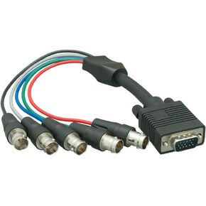 ZC7QEXMF-01 كابل شاشة VGA إلى 5 صغير متحد المحور، HD15 M/BNC F X 5، 1 بوصة، 28AWG، OD:9.0 مم in Kuwait