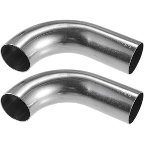 2 Pcs Bend Elbow Pipe Tube, 1.25" OD 4.33" 2.95" Leg 90 Degree DIY Exhaust Pipe Intercooler Air Intake Tube Universal for Car Truck Durable 304 Stainless Steel Silver Tone