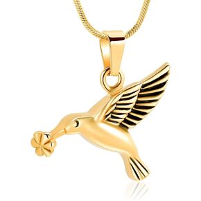 Hummingbird Cremation Urn Necklace for Ashes Stainless Steel Memorial Cremation Jewelry Ashes Holder for Loved One Funeral Souvenirs