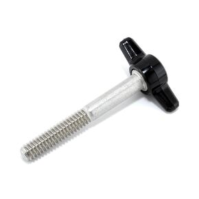 1/4"-20 x 2" Thumb Screw Stainless Steel - Black Tee Wing Plastic Knob - Standard/Coarse Thread Thumbscrew - Length: 2.000" - Proudly Built in USA - Package of (4)