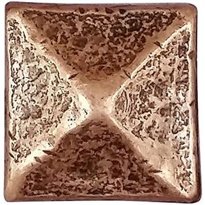Pyramid Clavos, 1 1/8" X 1 1/8" Aged / Distressed look, Antique Copper Finish, 10 Pack
