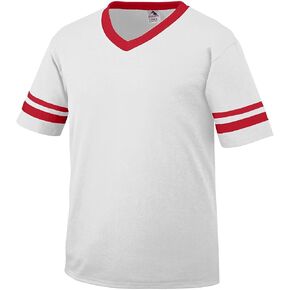 Augusta Sportswear mens Sleeve stripe jersey, White/Red, 3X-Large US
