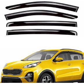Extra Durable Window Deflectors Tape-On Window Visors Rain Guards Fit for Kia Sportage 2017-2022, Sun Visors, Wind Vent Visors, Window Vent Shades, Exterior Car Accessories - 4 pcs. AG0091
