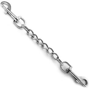 Dog Collar Backup Strap,Harness to Collar Safety Clip, Metal Stainless Steel Chain Leash Safety Strap, Escape Proof Safety Attachment for Dog, safeties, Backup, Connector. (8 Inches) in Kuwait