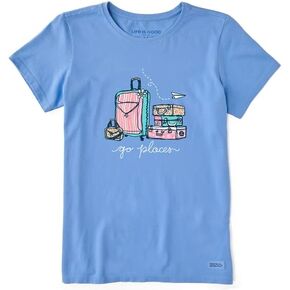 Life is Good Women's Go Places Luggages Short Sleeve Crusher Tee