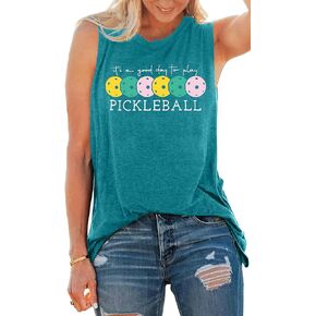 Pickleball Tank Tops Women Pickleball Graphic Tees Shirts Summer Sleeveless Pickleball Lover Gifts