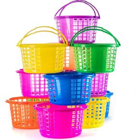 Prextex Easter Basket for Party Egg Hunts (12 pcs) | Plastic Bucket For Kids & Adults Bulk Buckets Small Bucket, Mini Premade Baskets in Kuwait