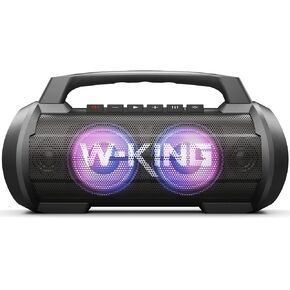 70W Loud Bluetooth Speaker Wireless, W-KING Outdoor Portable Speaker Bluetooth Waterproof with Lights, IPX6/Heavy Bass/Stereo Pairing, Party Bluetooth Speakers Hifi Mic Slot/42H Play/Power Bank/TF/AUX in Kuwait