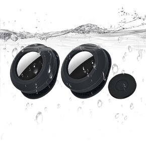 AirTag Dust-Proof Protective Case Waterproof Silicon Cover for AirTag Tracking Device Secure Sticker for Valuables Remote Controls Phones GPS Item Finders Accessories (2 Pcs Black)
