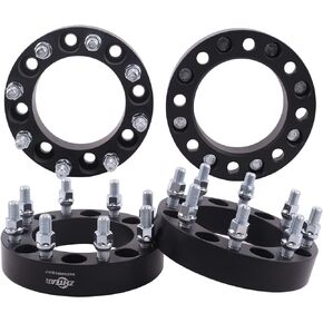 ZHTEAPR 2 بوصة 8x165.1 8x6.5 إلى 8x170 محولات العجلات المزورة 9/16 بوصة متوافقة مع دودج فورد 8 العروة ل94-10 R-A-M 2500 03-10 3500 | 07-14 E150 |92-14 E250 E350 (جميعها يجب أن تكون مع العروات 9/16)