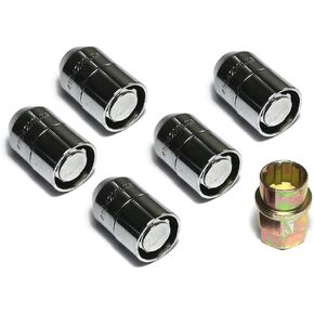 Rugged Ridge | Wheel Lug Nut Lock Kit, 5 Piece, 1/2 -20 Thread, Chrome | 16715.20