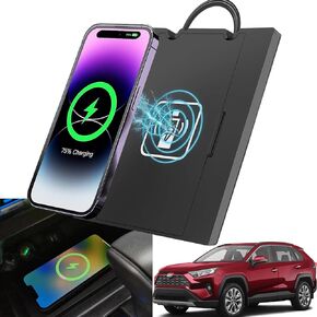for 2019-2024 Toyota RAV4 Wireless Charger, 15W Fast Wireless Car Charger Qi Charging Station Pad Mat fits RAV4 Accessories