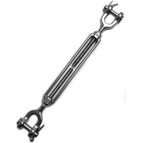 MarineNow 1/4"x4" Jaw Jaw Open Body Marine Turnbuckle 316 Stainless Steel Choose Pack Size 1, 2, 4, or 6
