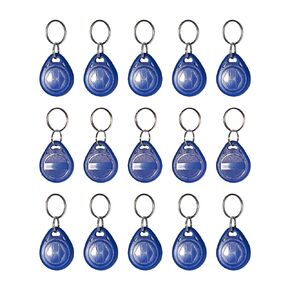 12PCS Writable T5577 / CET5577 key Fob 125KHz RFID Rewritable Buckle Blank Tag ID Card General Blue Keychains