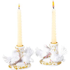 قطعتان من الشمعدان الديني للطيور الحمائم للشموع المستدقة، حامل شموع مستدقة دينية، هدايا كاثوليكية للنساء، مجموعة شمعدانات ديكور لقطع مركزية للطاولة ومنزل الزفاف in Kuwait