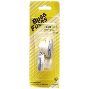 Bussmann BP/S-15 15 Amp Type S Time-Delay Dual-Element Plug Fuse Rejection Base, 125V UL Listed Carded, Pack of 1, No Color, 2 Count in Saudi Arabia