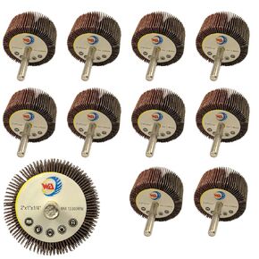 WA 10PACK - 2"×1"×1/4" inch Industrial Grade Durable Mounted Flap Wheel Sander, Grit 40, Aluminum Oxide Sanding Flap Wheels with 1/4" Shank for Drill/Die Grinder, Remove Rust and Polish