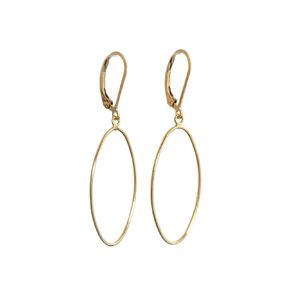 14k Gold Filled Open Oval on Leverback Earrings