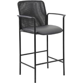 Boss Office Products Contemporary Mesh Counter Stool Chair, Black