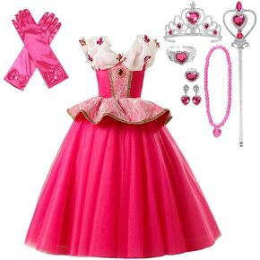 Dressy Daisy Girls Princess Dress Halloween Fancy Party Dress Up Costumes with Accessories Hot Pink