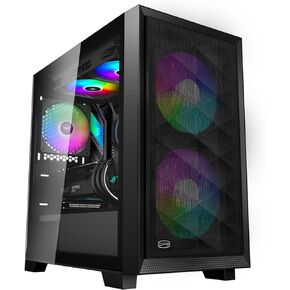 PCCOOLER CPS C3D510 High Airflow ATX PC Case Mid Tower Desktop Computer Gaming Superior Case for M-ATX/ITX/E-ATX with 3 ARGB Case Fans,360MM 280mm 240mm Radiator&390MM GPU Support,170mm Air Cooler BK