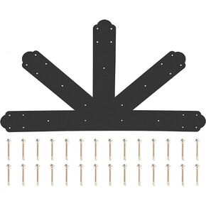 VEVOR Gable Plate, Black Powder-Coated Truss Connector Plates, 6:12 Pitch Gable Bracket, 4 mm / 0.16" Steel Truss Nail Plates, Decorative Gable Plate with Bolts for Wooden Beam Use