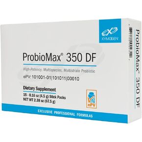 XYMOGEN ProbioMax 350 DF - Dairy-Free, High Potency 350 CFU 18-Strain Probiotic Supplement - Supports Immune + Gut Health (15 Single Serving Stick Packs)