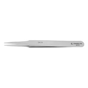 Excelta Ultra-Precision Tweezers, Straight Tapered Flat Point, Anti-Magnetic Stainless Steel, 4.75" Length, 0.059" Wide, Professional