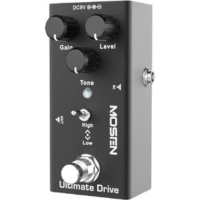 MOSEN Crunch Distortion Electric Guitar Effects Pedal, Mini Single Type for Pedal Boards Electric Guitar, True Bypass, 3-control knobs, Gain, Volum, Tone, 9V DC(Crunch Distortion)