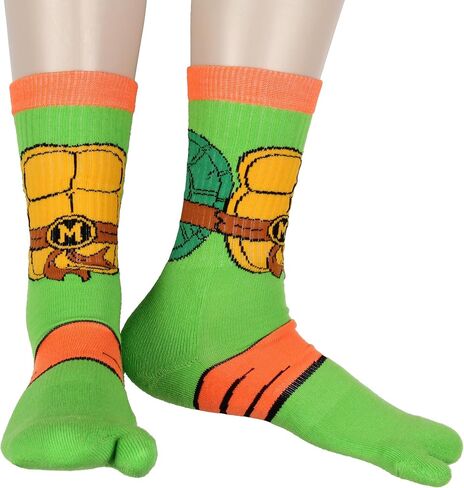 Teenage Mutant Ninja Turtles Men's Split Toe Adult Costume Mid-Calf Crew Socks Fits Sock Size 10-13 in Saudi Arabia