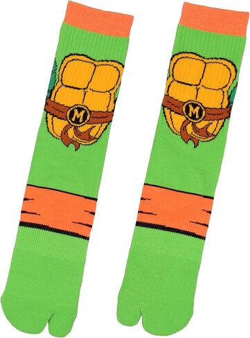 Teenage Mutant Ninja Turtles Men's Split Toe Adult Costume Mid-Calf Crew Socks Fits Sock Size 10-13 in Saudi Arabia