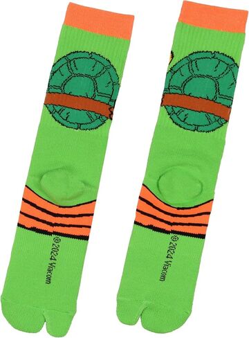 Teenage Mutant Ninja Turtles Men's Split Toe Adult Costume Mid-Calf Crew Socks Fits Sock Size 10-13 in Saudi Arabia