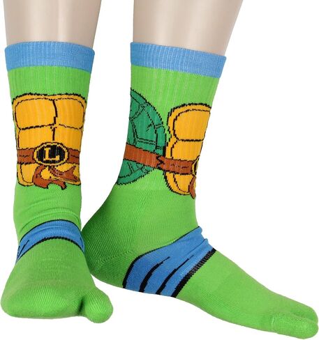 جوارب طاقم من سلاحف النينجا للرجال من Teenage Mutant Ninja Turtles للبالغين، جوارب دائرية متوسطة الساق تناسب مقاس الجورب 10-13 in Saudi Arabia