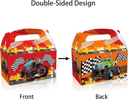 12 Packs Off-road Racing Party Favor Treat Boxes Goodies Boxes Monster Truck Gift Boxes Racing Theme Candy Treat Boxes for Birthday Party Decration Supplies in Saudi Arabia