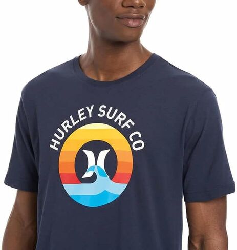 تي شيرت رجالي من Hurley Icon Slash Gradient، أزرق، مقاس متوسط in Saudi Arabia