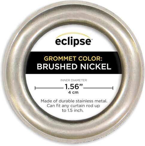 ستائر Eclipse Dutchess 100% بحلقات معدنية مبطنة بالتعتيم، ستائر نافذة معزولة حراريًا لغرفة المعيشة أو غرفة النوم أو غرفة الوسائط، (لوحة واحدة)، بطول 63 بوصة × عرض 50 بوصة، بحري in Saudi Arabia