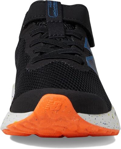 حذاء جري New Balance Fresh Foam Arishi V4 بنجي مع حزام علوي، أسود/أزرق عقيقي/برتقالي حارق، مقاس 2.5 × عرض أمريكي للجنسين للأطفال الصغار in Saudi Arabia