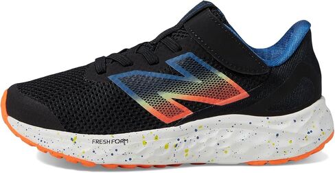 حذاء جري New Balance Fresh Foam Arishi V4 بنجي مع حزام علوي، أسود/أزرق عقيقي/برتقالي حارق، مقاس 2.5 × عرض أمريكي للجنسين للأطفال الصغار in Saudi Arabia