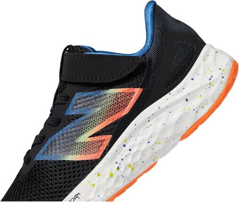 حذاء جري New Balance Fresh Foam Arishi V4 بنجي مع حزام علوي، أسود/أزرق عقيقي/برتقالي حارق، مقاس 2.5 × عرض أمريكي للجنسين للأطفال الصغار in Saudi Arabia