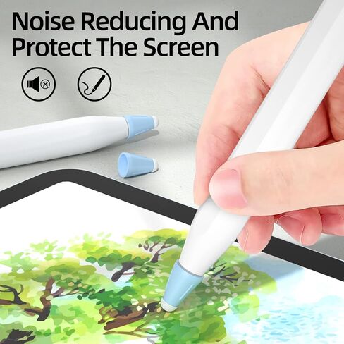 Compatible Apple Pencil Nib Protector, Silicone Fiber Nib Protector [Pack of 10], Noiseless Non-Slip Silicone Nib Cover for Apple Pencil 2nd Generation / 1st and Apple Pencil (USB-C).Purple in Saudi Arabia
