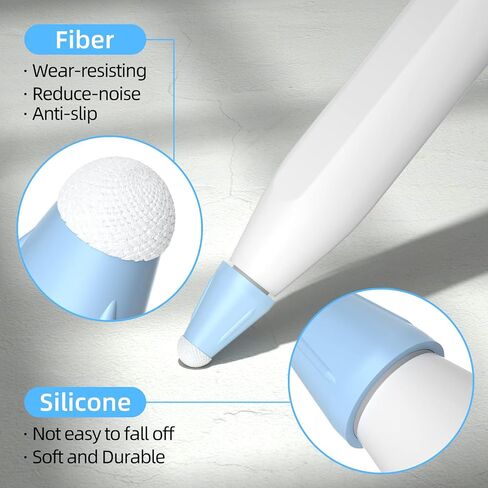 Compatible Apple Pencil Nib Protector, Silicone Fiber Nib Protector [Pack of 10], Noiseless Non-Slip Silicone Nib Cover for Apple Pencil 2nd Generation / 1st and Apple Pencil (USB-C).Purple in Saudi Arabia