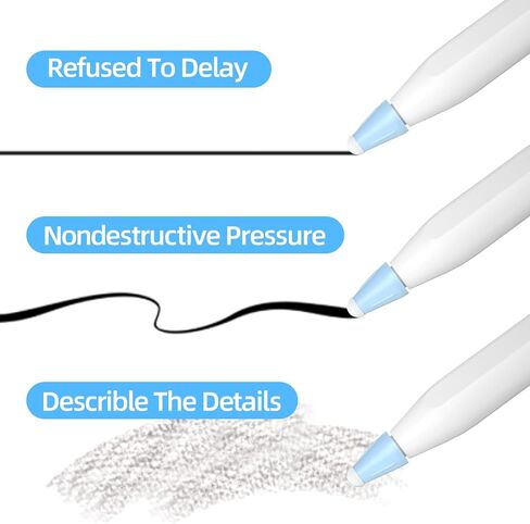 Compatible Apple Pencil Nib Protector, Silicone Fiber Nib Protector [Pack of 10], Noiseless Non-Slip Silicone Nib Cover for Apple Pencil 2nd Generation / 1st and Apple Pencil (USB-C).Purple in Saudi Arabia