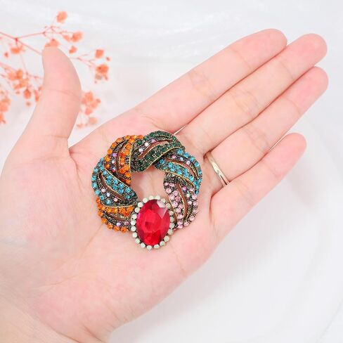 Flower Rhinestone Brooch Large Crystal Brooches for Women Pin Wedding Fashion Brooches Jewelry,Women Gift,Girl Gift in Saudi Arabia