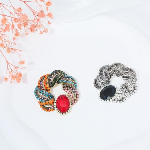 Flower Rhinestone Brooch Large Crystal Brooches for Women Pin Wedding Fashion Brooches Jewelry,Women Gift,Girl Gift in Saudi Arabia