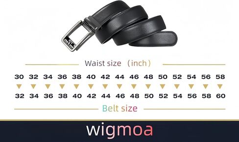 Ma-G Men's Leather Ratchet Comfort Click Belt with Slide Buckle - Adjustable Trim-to-Fit Design. in Saudi Arabia