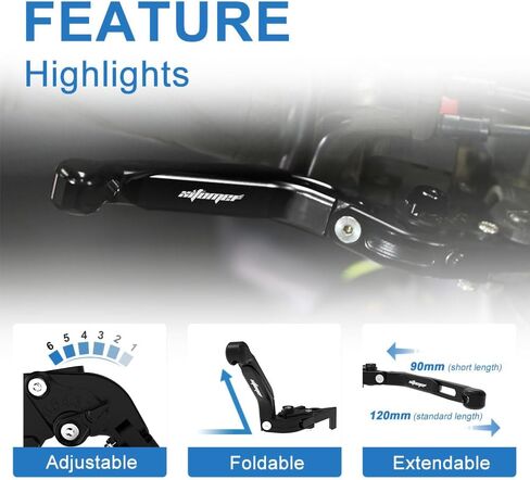 xitomer CNC Foldable Motorcycle Brake Clutch Levers, Fit for CBR1000RR Fireblade 2008-2016, CBR600RR 07-23, Adjustable Extendable Brake Levers Clutch Lever (Black) in Saudi Arabia
