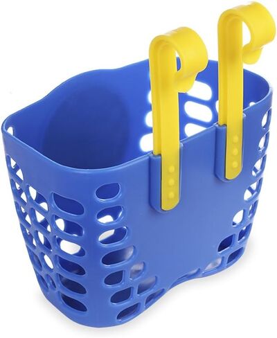 Kid's Bike Basket, Blue Basket Holder Cute Shark/Dino/Train/Puppy Pattern Bicycle Front Handlebar Basket for Kid Boys in Kuwait