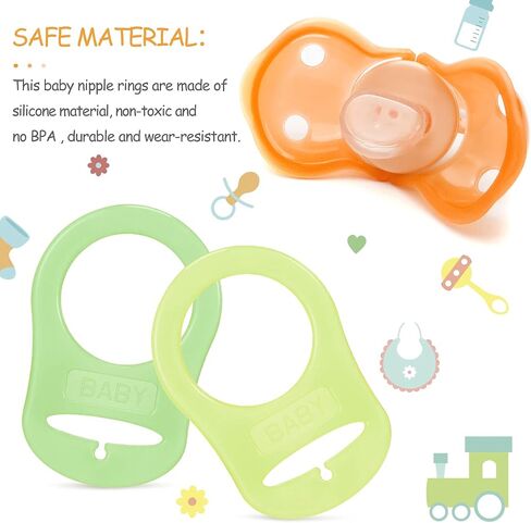 15 Pieces Soft Silicone Baby Pacifier Clips Holders Silicone Adapter Rings Holder Baby Nipple Rings Baby Dummy Pacifier Holder for Baby Pacifiers (Assorted Colors) in Kuwait